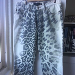 Just Cavalli Green/White Leopard Jeans